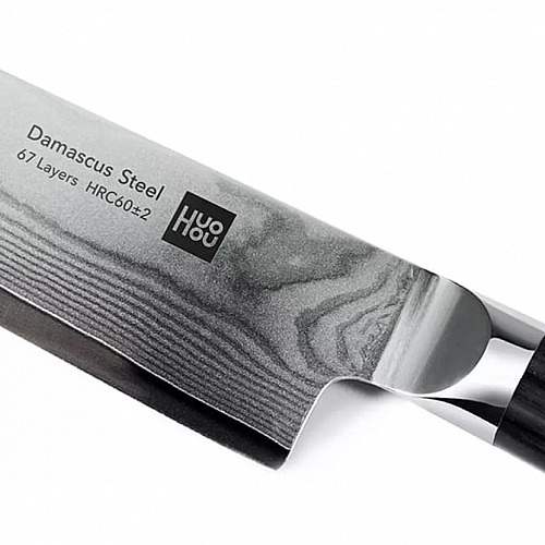 Набор ножей из дамасской стали Xiaomi Huo Hou Set of 5 Damascus Knife Sets (4 ножа + подставка) (HU0073)