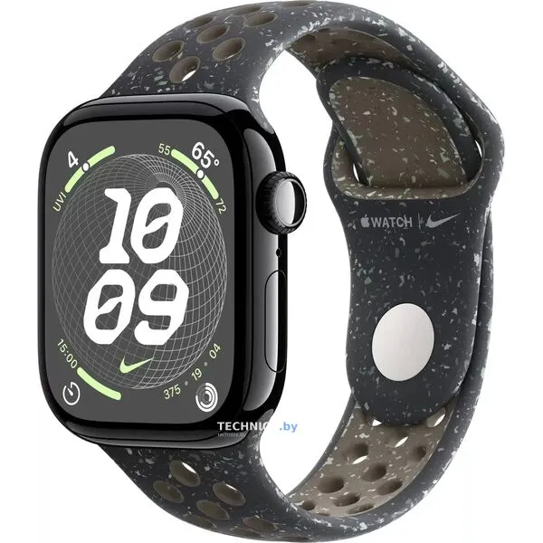 Умные часы Apple Watch Nike Series 10 42 мм (алюминиевый корпус, черный/полуночный, спортивный силиконовый ремешок S/M)