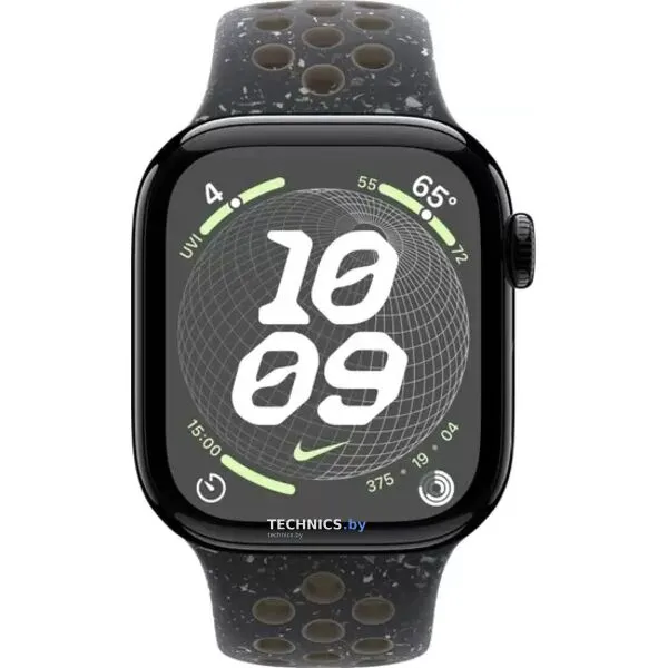 Умные часы Apple Watch Nike Series 10 42 мм (алюминиевый корпус, черный/полуночный, спортивный силиконовый ремешок S/M)