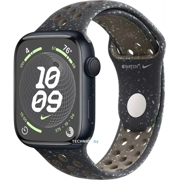 Умные часы Apple Watch Nike Series 9 41 мм (алюминиевый корпус, полуночный/полуночный, спортивный силиконовый ремешок S/M)