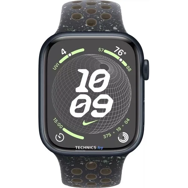 Умные часы Apple Watch Nike Series 9 41 мм (алюминиевый корпус, полуночный/полуночный, спортивный силиконовый ремешок S/M)