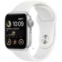 Умные часы Apple Watch SE 2 40 мм (алюминиевый корпус, серебристый/белый, спортивный силиконовый ремешок)