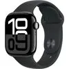 Умные часы Apple Watch Series 10 42 мм (алюминиевый корпус, черный/черный, спортивный силиконовый ремешок M/L)