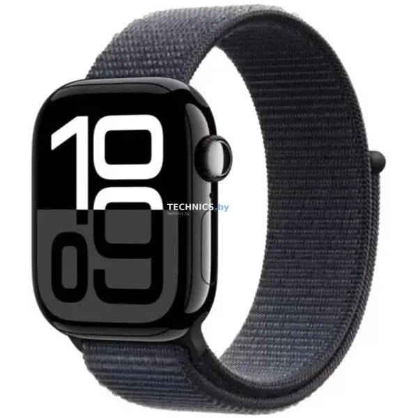 Умные часы Apple Watch Series 10 42 мм (алюминиевый корпус, черный/темно-серый, нейлоновый ремешок)