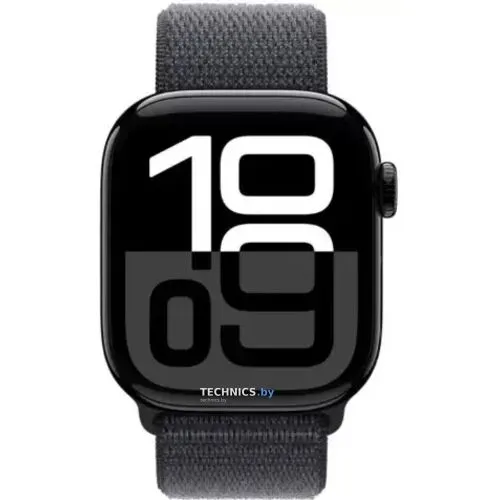 Умные часы Apple Watch Series 10 42 мм (алюминиевый корпус, черный/темно-серый, нейлоновый ремешок)