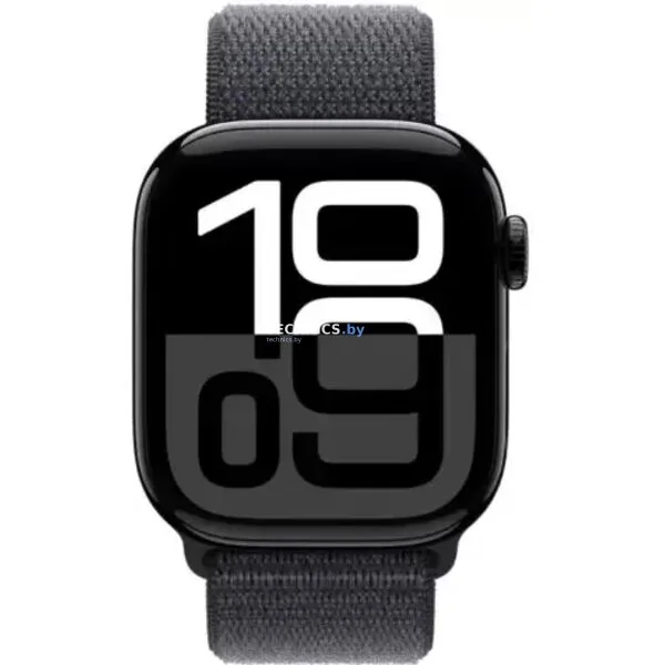 Умные часы Apple Watch Series 10 42 мм (алюминиевый корпус, черный/темно-серый, нейлоновый ремешок)