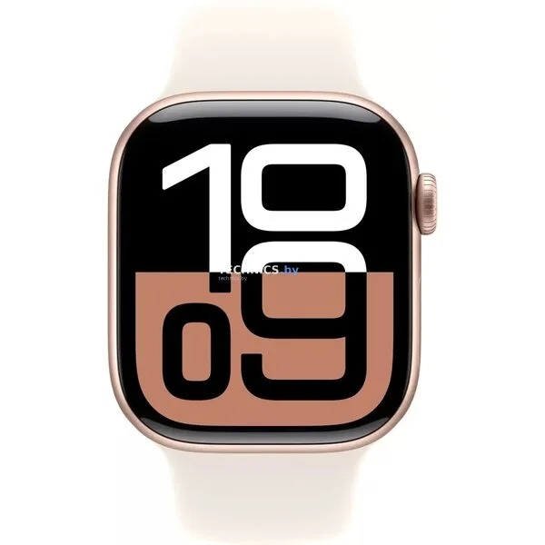 Умные часы Apple Watch Series 10 42 мм (алюминиевый корпус, розовое золото/легкие румяна, спортивный силиконовый ремешок M/L)