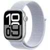 Умные часы Apple Watch Series 10 42 мм (алюминиевый корпус, серебристый/голубой, нейлоновый ремешок)