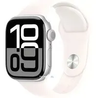 Умные часы Apple Watch Series 10 42 мм (алюминиевый корпус, серебристый/легкие румяна, спортивный силиконовый ремешок S/M)