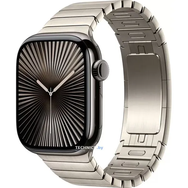 Умные часы Apple Watch Series 10 42 мм (титановый корпус, сланец/натуральный, стальной ремешок)