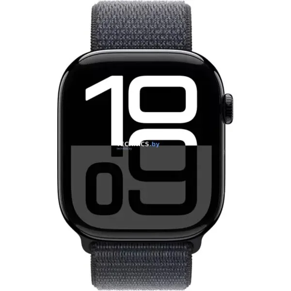 Умные часы Apple Watch Series 10 46 мм (алюминиевый корпус, черный/темно-серый, нейлоновый ремешок)