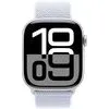 Умные часы Apple Watch Series 10 46 мм (алюминиевый корпус, серебристый/голубой, нейлоновый ремешок)