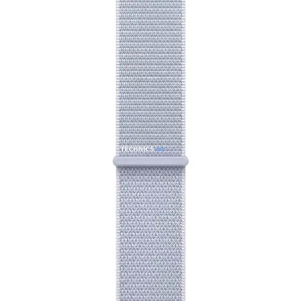 Умные часы Apple Watch Series 10 46 мм (алюминиевый корпус, серебристый/голубой, нейлоновый ремешок)
