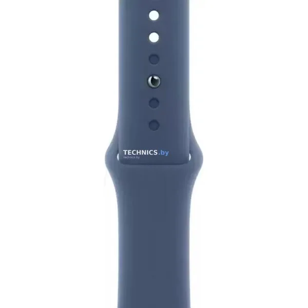 Умные часы Apple Watch Series 10 46 мм (алюминиевый корпус, серебристый/синий, спортивный силиконовый ремешок S/M)