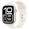 Умные часы Apple Watch Series 10 46 мм (алюминиевый корпус, серебристый/звездный свет, спортивный силиконовый ремешок M/L)