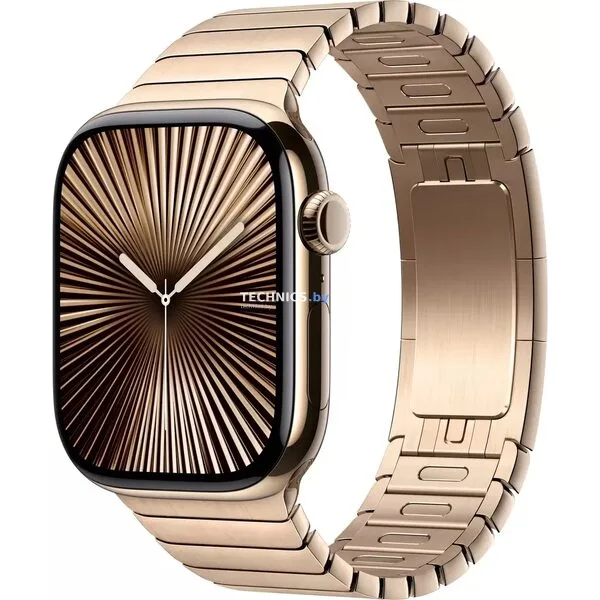 Умные часы Apple Watch Series 10 46 мм (титановый корпус, золотистый/золотитсый, стальной ремешок)