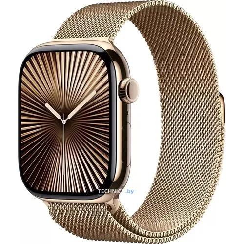 Умные часы Apple Watch Series 10 LTE 42 мм (титановый корпус, золотистый/золотистый, миланская петля)