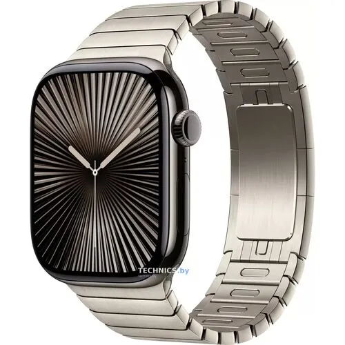 Умные часы Apple Watch Series 10 LTE 46 мм (титановый корпус, черный/натуральный, стальной ремешок)