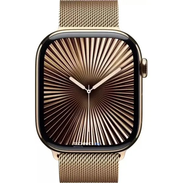 Умные часы Apple Watch Series 10 LTE 46 мм (титановый корпус, золотистый/золотистый, миланская петля S/M)