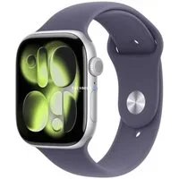 Умные часы Apple Watch Series 11 46 мм (алюминиевый корпус, серебристый/фиолетовый туман, спортивный силиконовый ремешок S/M)