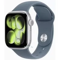 Умные часы Apple Watch Series 11 46 мм (алюминиевый корпус, серебристый/синий, спортивный силиконовый ремешок M/L)