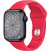 Умные часы Apple Watch Series 8 41 мм (алюминиевый корпус, полуночный/красный, спортивный силиконовый ремешок)