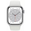 Умные часы Apple Watch Series 8 41 мм (алюминиевый корпус, серебристый/белый, спортивный силиконовый ремешок)