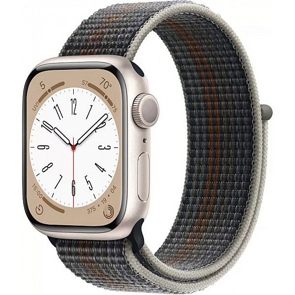 Умные часы Apple Watch Series 8 41 мм (алюминиевый корпус, звездный свет/темно-серый, нейлоновый ремешок)