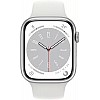 Умные часы Apple Watch Series 8 45 мм (алюминиевый корпус, серебристый/белый, спортивный силиконовый ремешок)