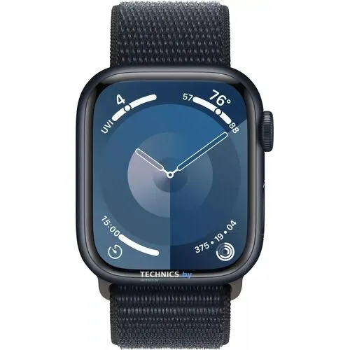 Умные часы Apple Watch Series 9 41 мм (алюминиевый корпус, полуночный/полуночный, нейлоновый ремешок)