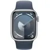Умные часы Apple Watch Series 9 41 мм (алюминиевый корпус, серебристый/грозовой синий, спортивный силиконовый ремешок)