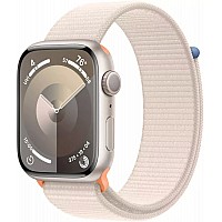 Умные часы Apple Watch Series 9 41 мм (алюминиевый корпус, звездный свет/звездный свет, нейлоновый ремешок)