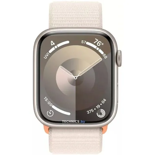 Умные часы Apple Watch Series 9 41 мм (алюминиевый корпус, звездный свет/звездный свет, нейлоновый ремешок)