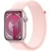 Умные часы Apple Watch Series 9 45 мм (алюминиевый корпус, розовый/розовый, спортивный нейлоновый ремешок)