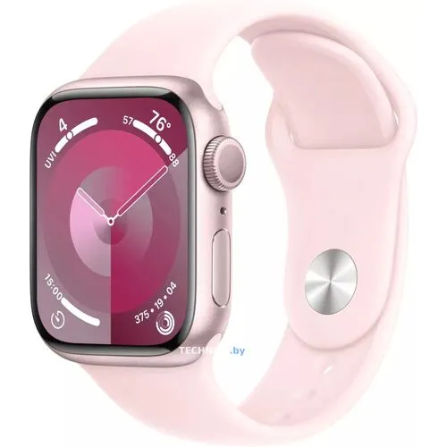 Умные часы Apple Watch Series 9 45 мм (алюминиевый корпус, розовый/розовый, спортивный силиконовый ремешок M/L)