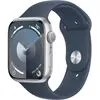 Умные часы Apple Watch Series 9 45 мм (алюминиевый корпус, серебристый/грозовой синий, спортивный силиконовый ремешок M/L)