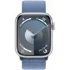 Умные часы Apple Watch Series 9 45 мм (алюминиевый корпус, серебристый/зимний синий, нейлоновый ремешок)