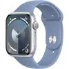 Умные часы Apple Watch Series 9 45 мм (алюминиевый корпус, серебристый/зимний синий, спортивный силиконовый ремешок S/M)