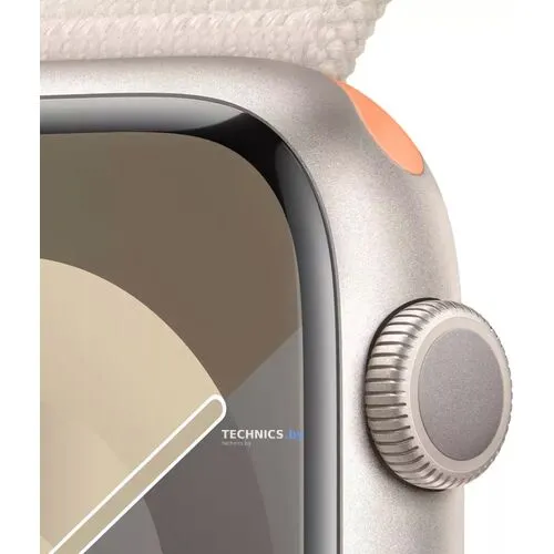 Умные часы Apple Watch Series 9 45 мм (алюминиевый корпус, звездный свет/звездный свет, нейлоновый ремешок)
