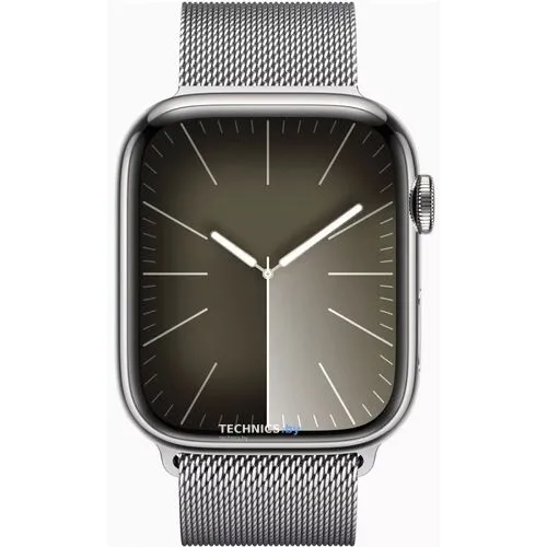 Умные часы Apple Watch Series 9 LTE 41 мм (корпус из нержавеющей стали, серебристый/миланский серебристый)