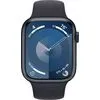 Умные часы Apple Watch Series 9 LTE 45 мм (алюминиевый корпус, полуночный/полуночный, спортивный силиконовый ремешок S/M)