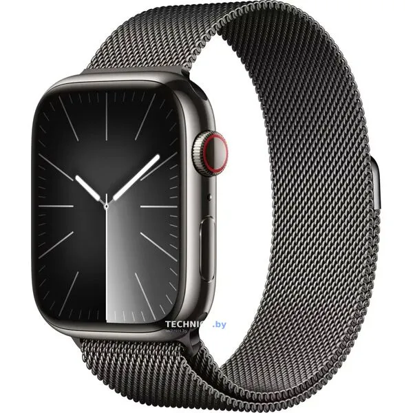 Умные часы Apple Watch Series 9 LTE 45 мм (корпус из нержавеющей графит/миланский графитовый)