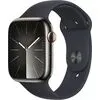 Умные часы Apple Watch Series 9 LTE 45 мм (корпус из нержавеющей стали, графит/полуночный, спортивный силиконовый ремешок M/L)
