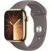 Умные часы Apple Watch Series 9 LTE 45 мм (корпус из нержавеющей стали, золотистый/темно-серый, спортивный силиконовый ремешок S/M)