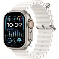 Умные часы Apple Watch Ultra 2 LTE 49 мм (титановый корпус, титановый/белый, ремешок из эластомера)