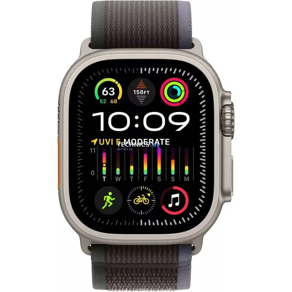 Умные часы Apple Watch Ultra 2 LTE 49 мм (титановый корпус, титановый/черно-синий, нейлоновый ремешок размера M/L)