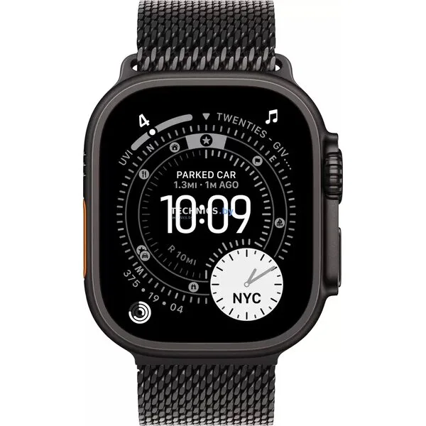 Умные часы Apple Watch Ultra 3 LTE 49 мм (титановый корпус, черный/черный, миланская петля L)