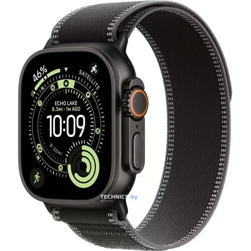 Умные часы Apple Watch Ultra 3 LTE 49 мм (титановый корпус, черный/черный, нейлоновый ремешок размера S/M)