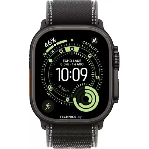 Умные часы Apple Watch Ultra 3 LTE 49 мм (титановый корпус, черный/черный, нейлоновый ремешок размера S/M)