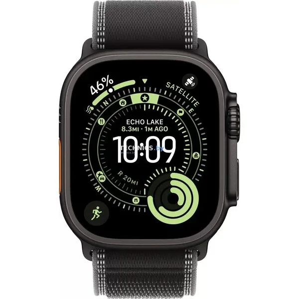 Умные часы Apple Watch Ultra 3 LTE 49 мм (титановый корпус, черный/черный, нейлоновый ремешок размера S/M)